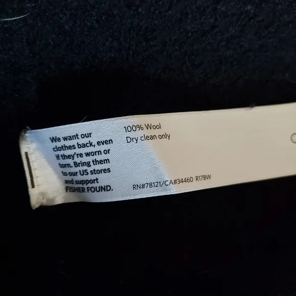 Eileen Fisher Boiled Wool Women's Black Coat - Picture 6 of 6